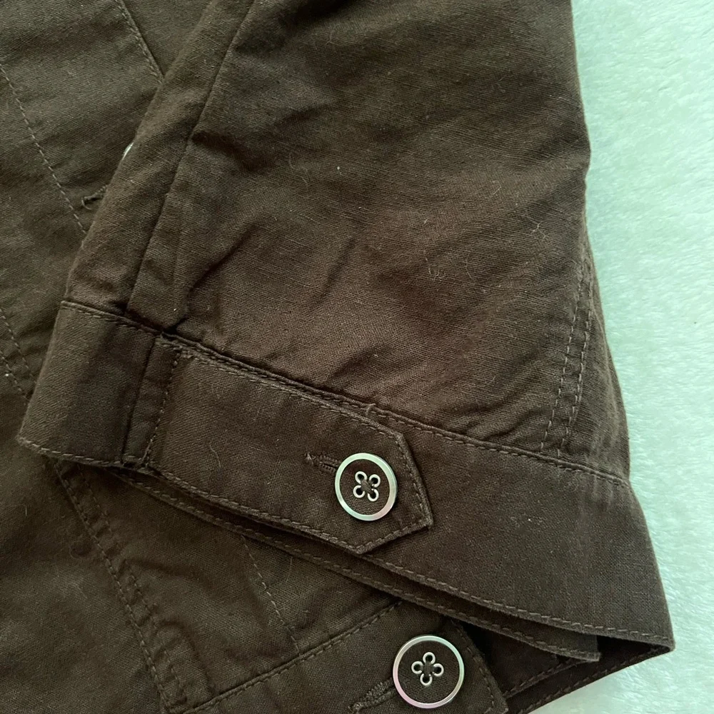 Relativity Lightweight Dark Brown Button Down Linen Blend Jacket, NWOT, Size L - Picture 12 of 15